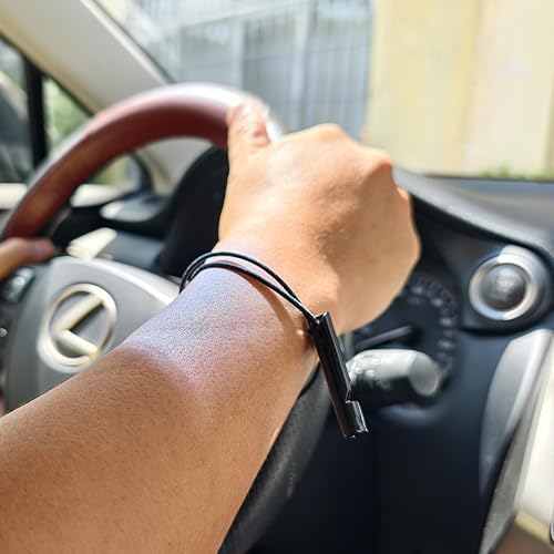 Miniatura 10 de JokZan Pulsera para romper ventanas de automóvil, herramienta de escape, herramienta de rescate de emergencia para automóvil, cuentas de carburo de