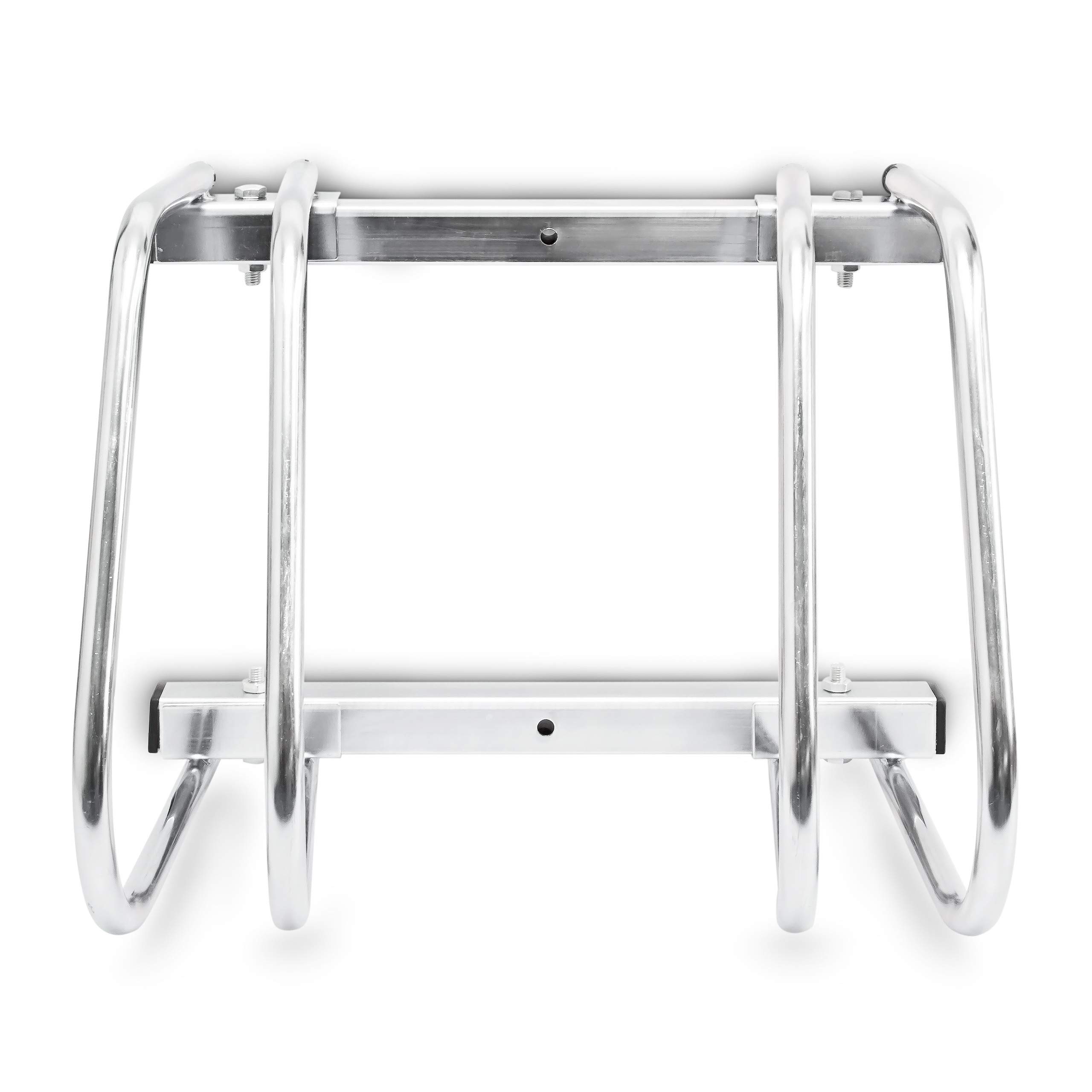 Relaxdays râtelier support pour 2 vélos sol ou montage mural acier chromé extérieur cave HxlxP 26 x 40 x 32 cm, argenté
