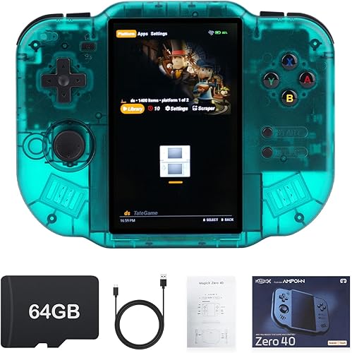 Miniatura 1 de MagicX Zero 40 - Consola de juegos portátil, sistema clásico IPS de 4.0 pulgadas y batería de 4300 mAh, consolas de videojuegos retro, con tarjeta