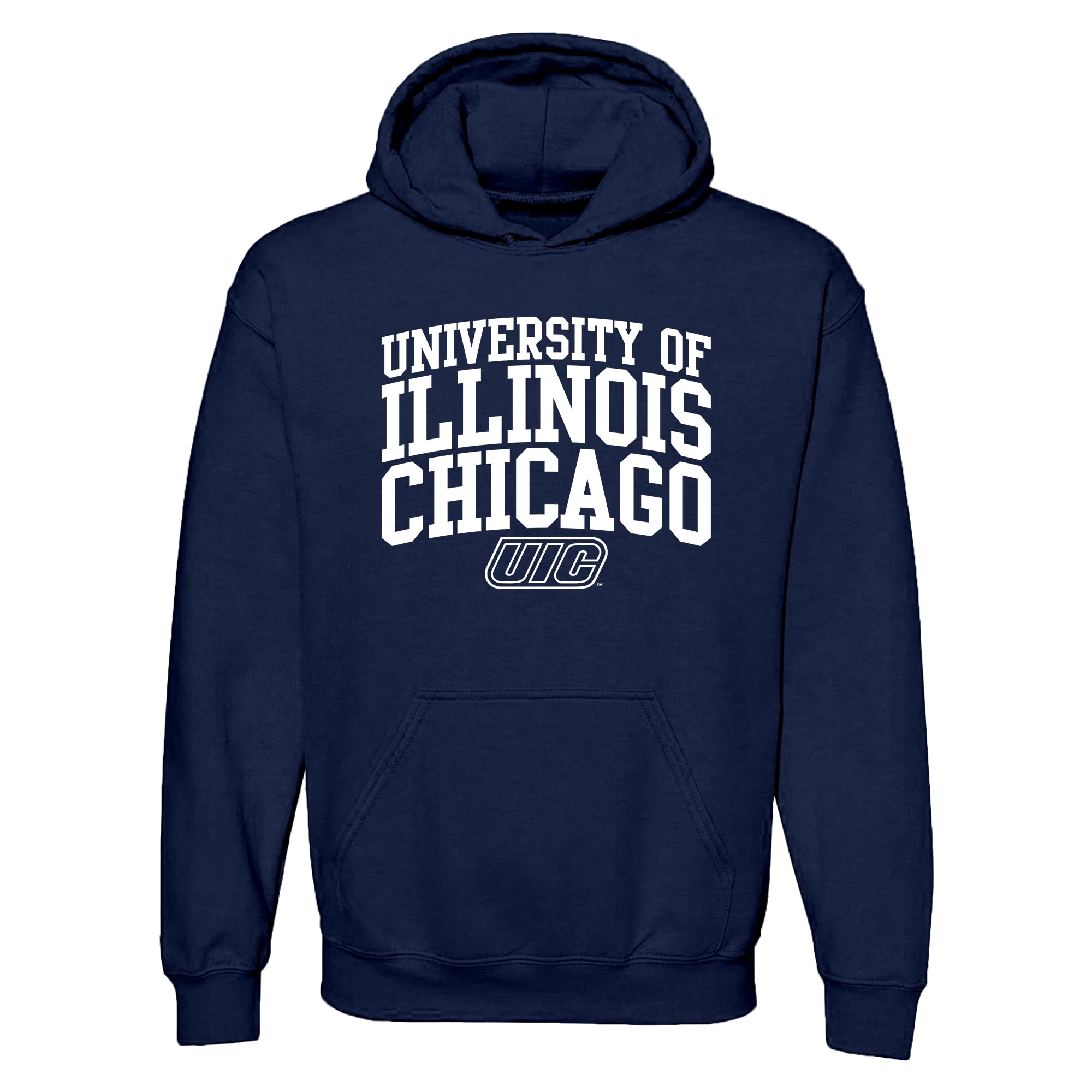 UGP Campus Apparel NCAA Officially licensed College - University Team Color Arch Logo Hoodie, University of Illinois at Chicago Flames Navy, XXXL — image 1