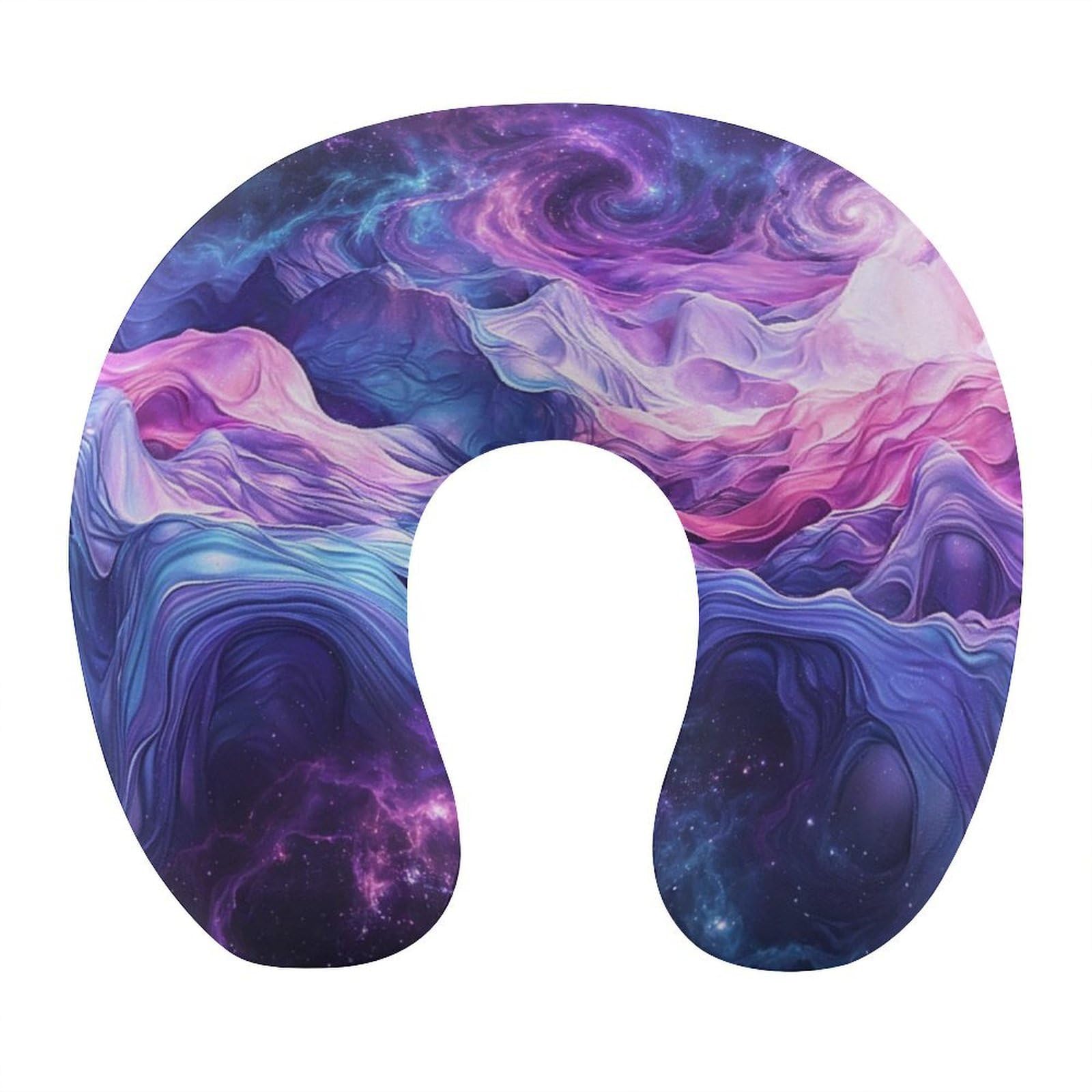 Btcowzrv Style Abstract Blue Coral U Shaped Neck Pillow Travel Pillows