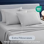Casual Living Full Sheets Set 6 Piece Cooling Bed Sheets with 4 Envelope Pillowcases Soft Microfiber Deep Pocket Hypoallergenic Machine Washable Bedding Set for Guest or Master Bedroom, Full, Grey