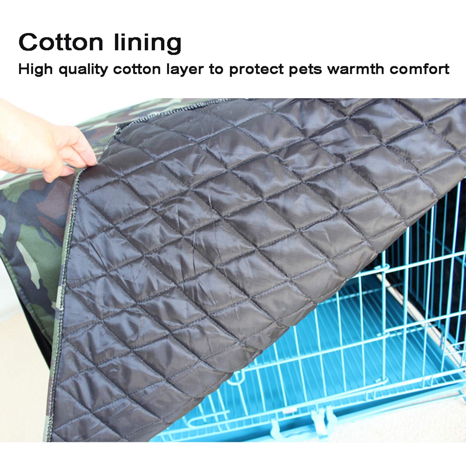 PETKEI Hondenkrathoes Voor XXL Hondenkrat, PU Gecoate Polyester Hondenkooihoes Hondenkooi Met 1 En 2 Deuren Ademend Gaasvenster Zak Past Op 122 Cm Alleen 1388366712