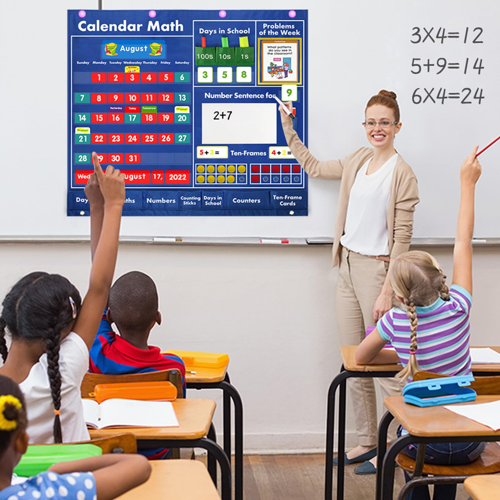 Calendario Matematica Diagramma tascabile in classe Diagramma tascabile educativo Materiali didattici per il giardino in età prescolare