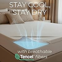 Vista 3 de Protector de colchón prémium tamaño Queen Funda Tencel 100% impermeable Protector de colchón refrescante y transpirable con bolsillo profundo