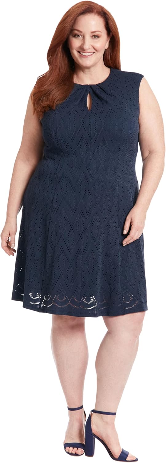 London Times Womens Keyhole Neck Fit and Flare Summer Dress | Casual Dresses for Women - Image 4