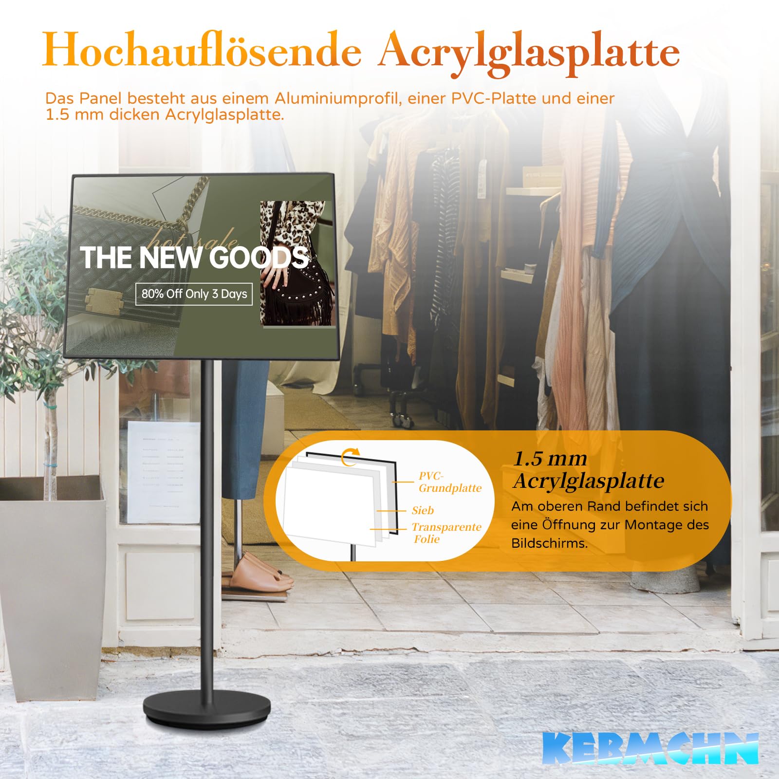 A2 Aufsteller| Plakatständer | Informationsständer |Schwerlast Präsentationsständer Menü Ständer Kundenstopper Werbeständer Schildhalter Flipchart Ständer(Schwarz）