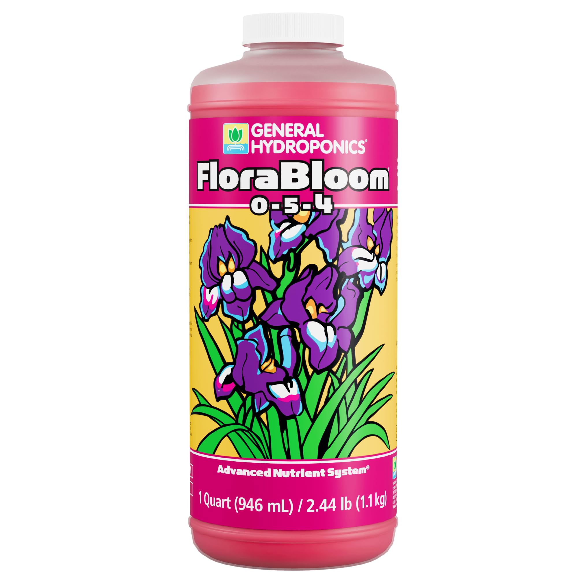 General Hydroponics FloraBloom 0-5-4 Plant Food, Part of FloraSeries Advanced Nutrient System for Plants, 1 Quart FloraBloom 1 Quart