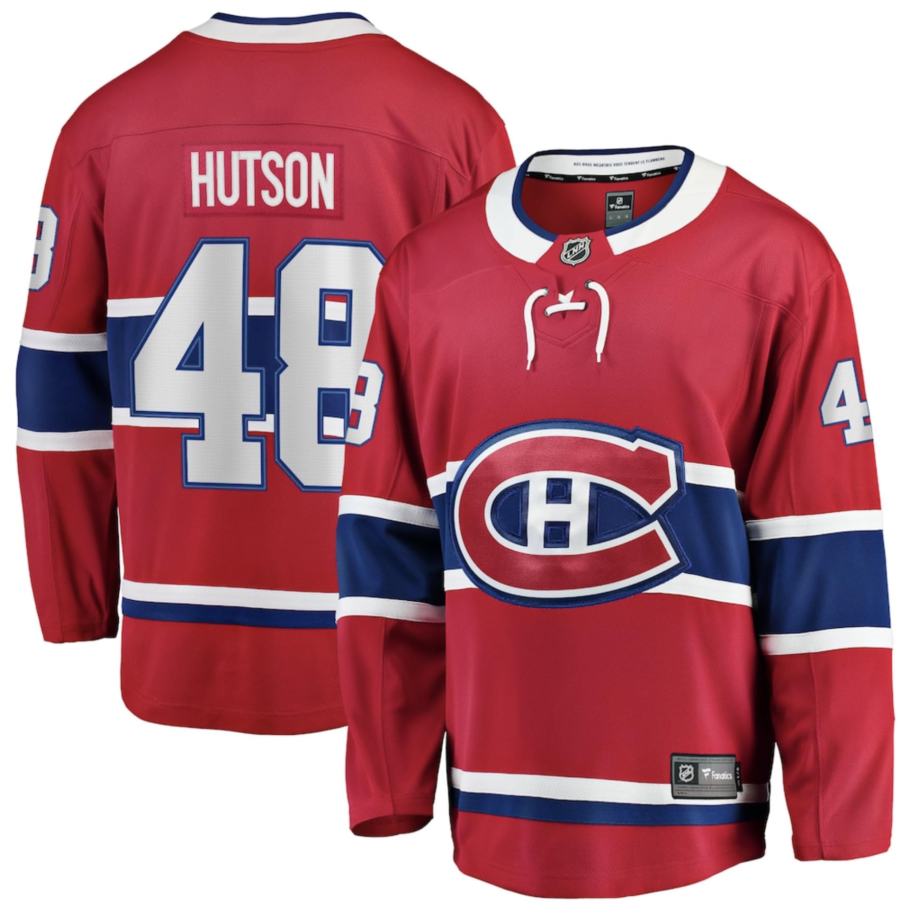 Fanatics Lane Hutson #48 Montreal Canadiens Home Breakaway Jersey - Red