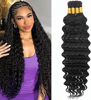 20 Inch Human Braiding Hair for Boho Braids 120g 4 Bundles/Pack Deep Wave Bulk