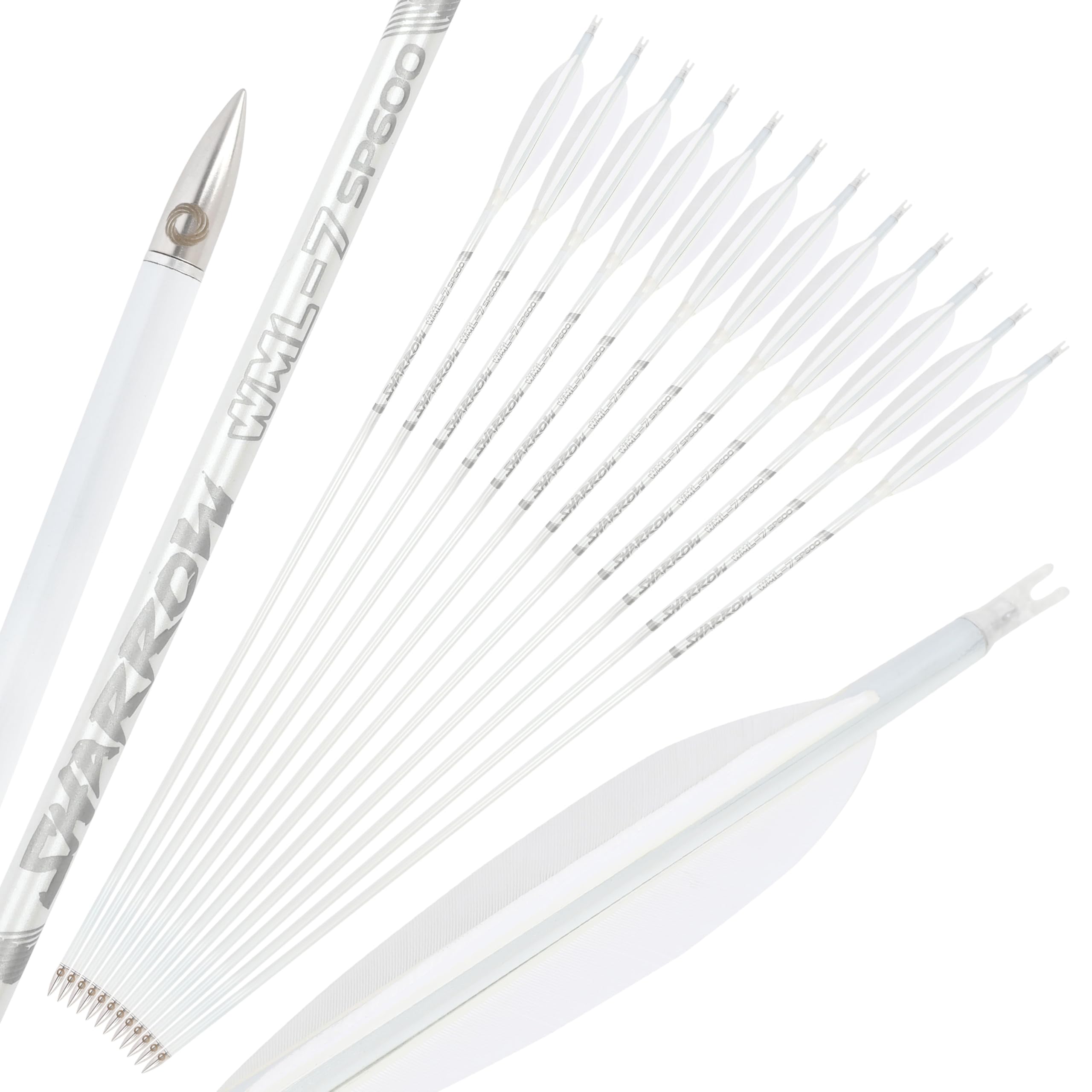 SHARROW Flèches de Tir à l'arc en Carbone 32 Pouces Spine 400-800 pour Arc à Poulies Arc Recourbé