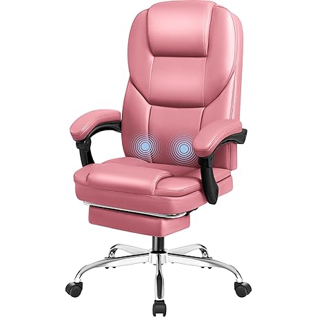 Ergonomic Leather Girly Office Chair for Relaxation