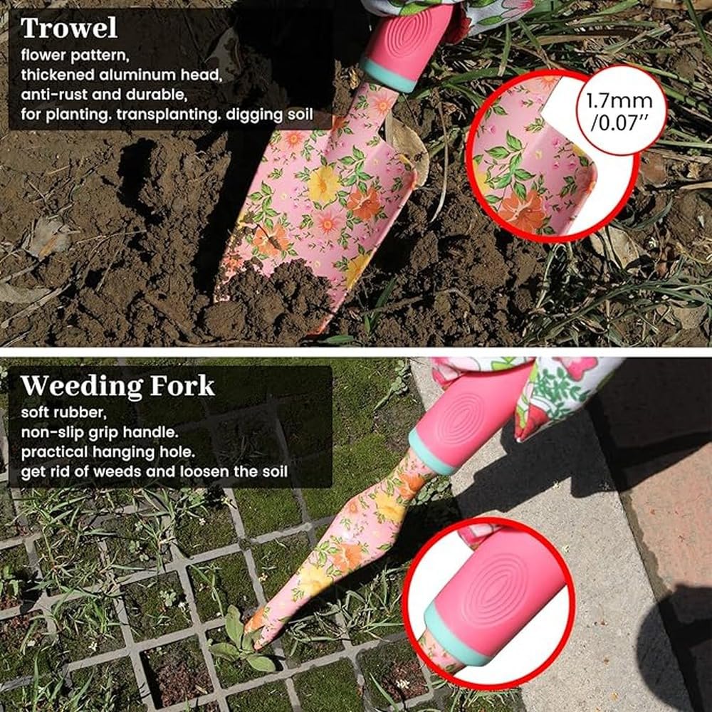 Juego de Herramientas de jardinería de 10 Piezas, de Aluminio