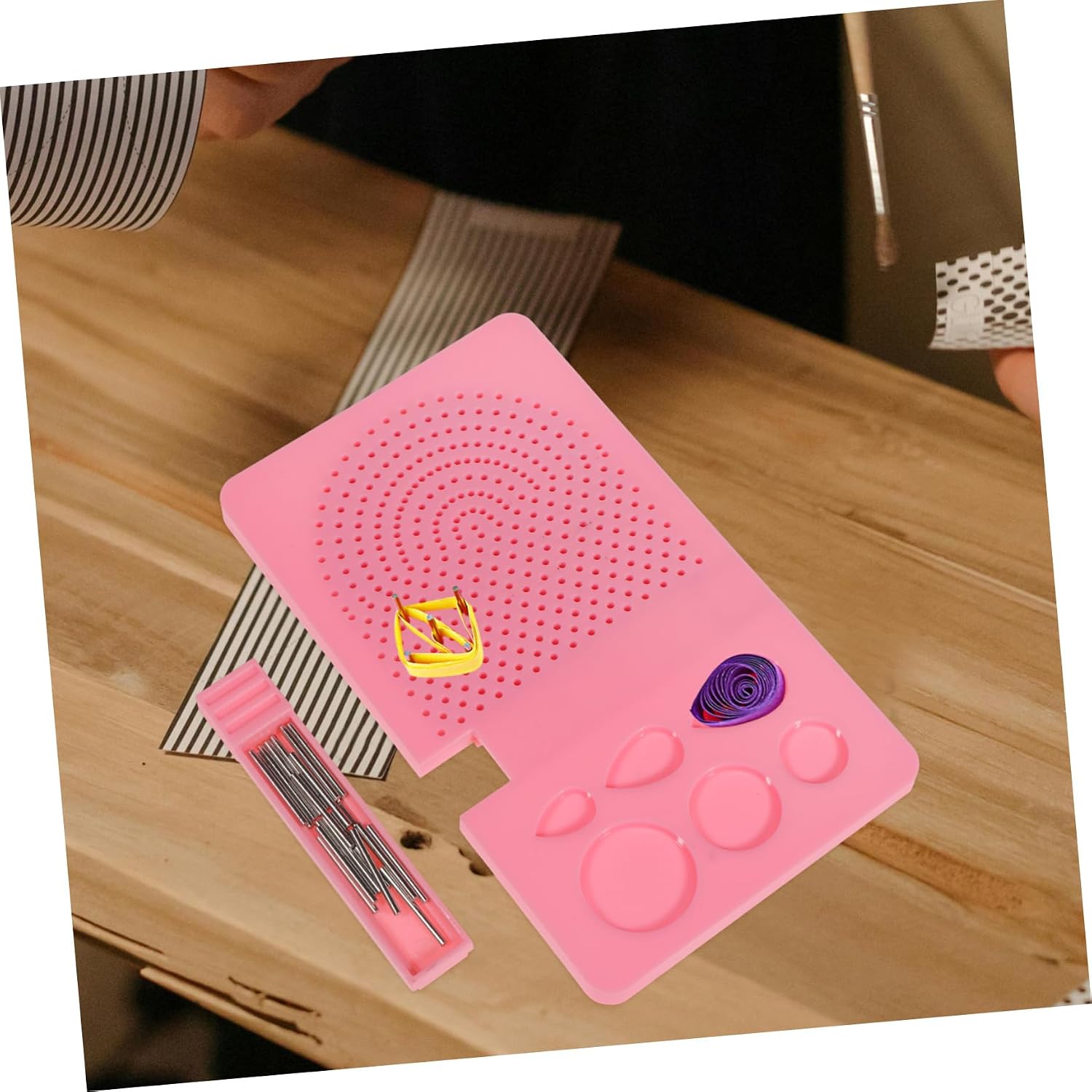 NUOBESTY Durable Quilling Board with Pins Practical Paper Winding Tool for DIY Crafts Lightweight Design for Easy Storage for Art Projects and Quilling Enthusiasts
