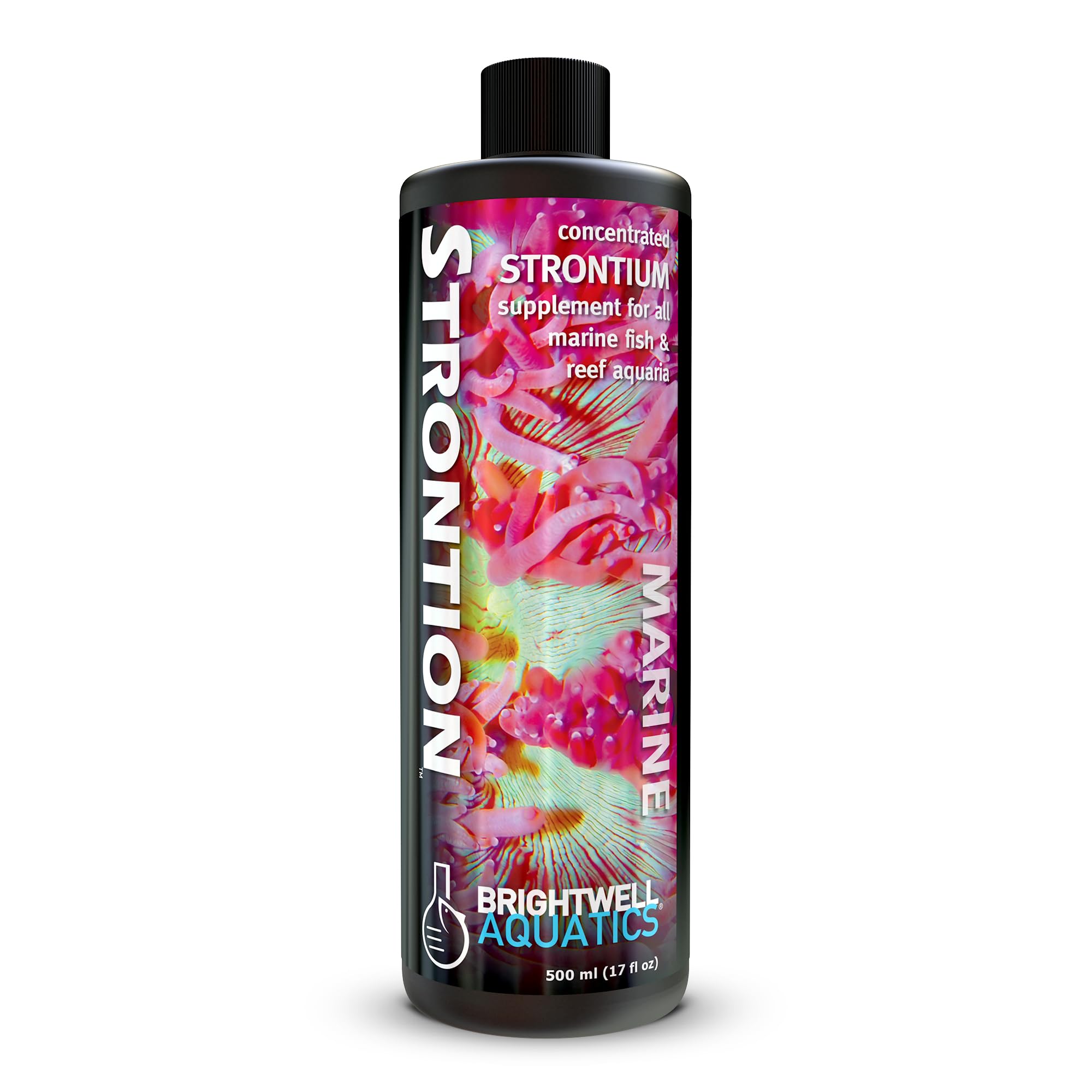 Brightwell Aquatics Strontion High-Strength Ionic Strontium Supplement for Reef Aquariums Supports Coral Skeletal Growth Aragonite Formation SPS LPS, 500 ml