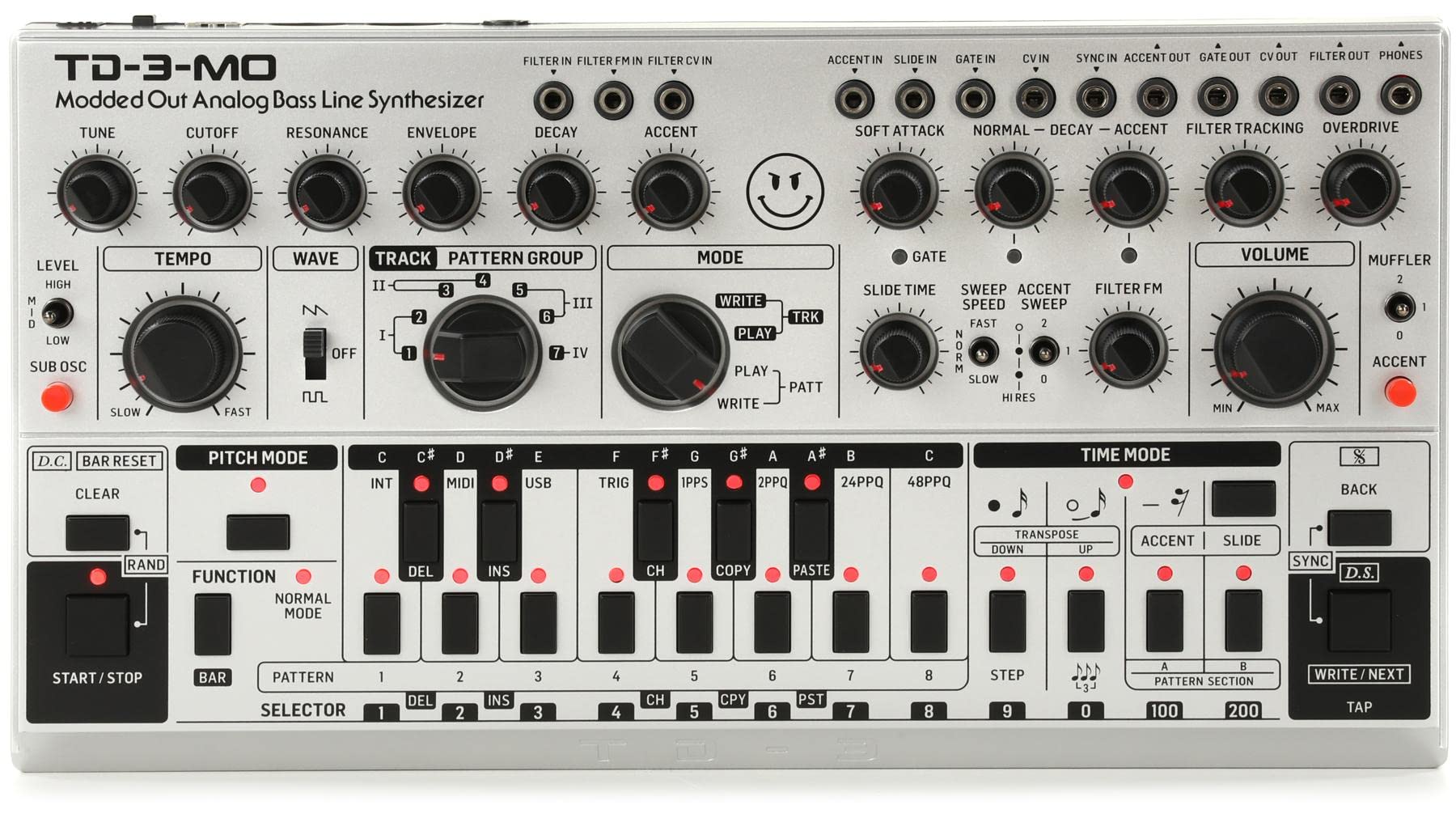 behringer td-3-mo-sr analog bass line synthesizer - silver