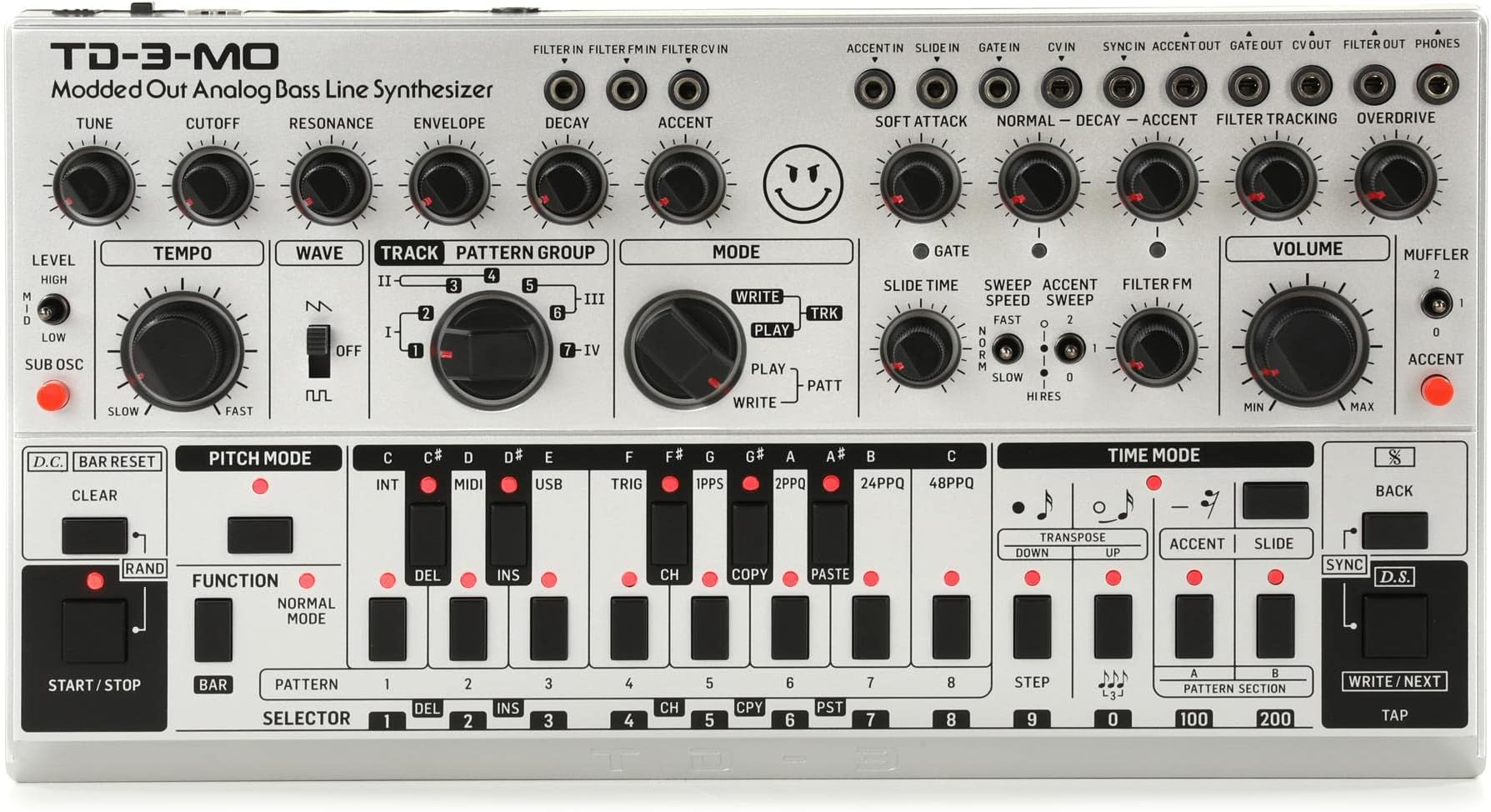 TD-3-MO-SR Analog Bass Line Synthesizer - Silver