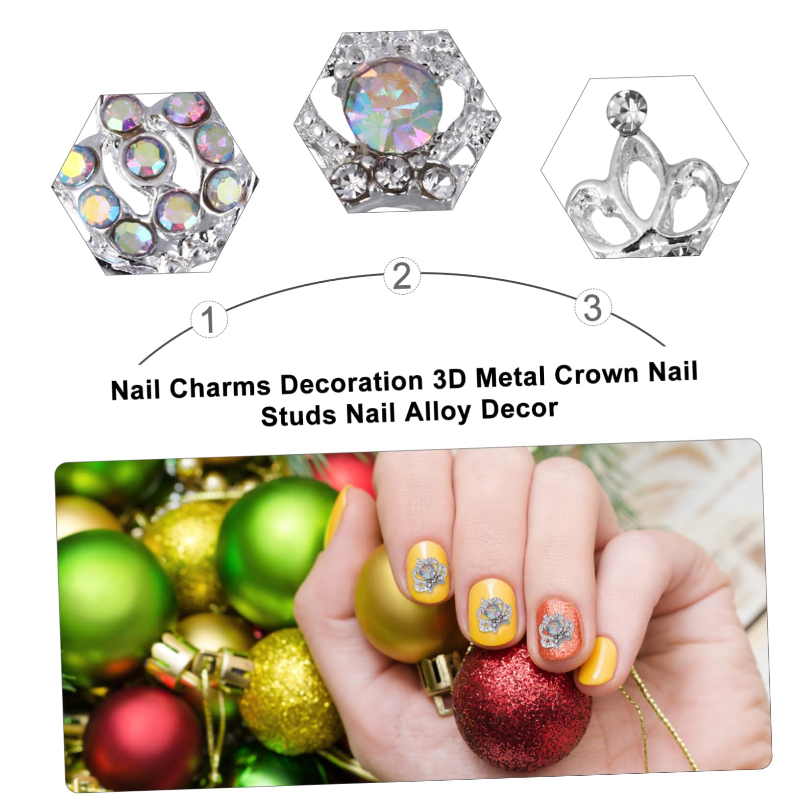 FOMIYES 3 Set Di Ciondoli Per Nail Art A Forma Di in Lega Per Decorazioni Di Unghie Strass Accessori Per Manicure Alla Moda 50 Pezzi*3