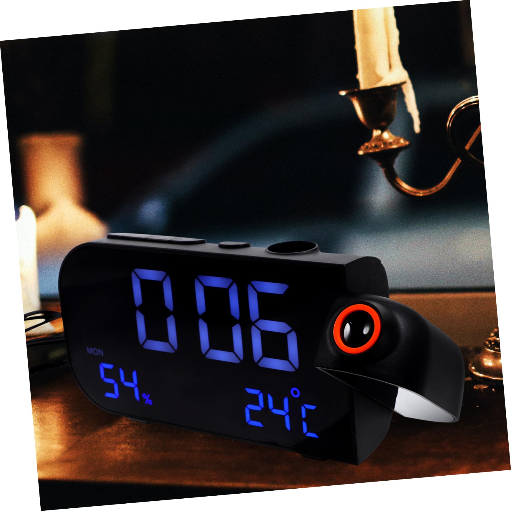 Alipis 1 Szt Inteligentny Ekran Projekcyjny Z Alarmem Projekcja Ekranu Projektora LED Wielofunkcyjny Kreatywny Alarm