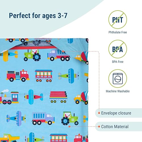 Vista 32 de Wildkin Funda de algodón para siesta para niños, suave, solapa cosida, duradera y se adapta a alfombrillas de vinilo de 1.5 pulgadas, transporte