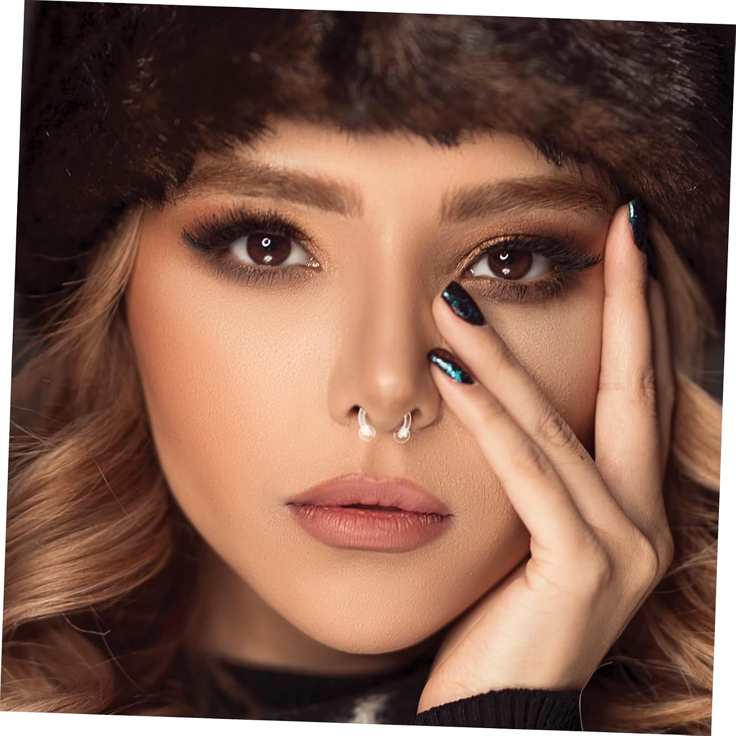 18pcs Transparent Acrylic Nose Rings and Piercing Jewelry for Women Body Piercing Accessories for Nose Lip Eyebrow and Tongue Easy to Wear Decorative