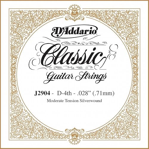 D'Addario J2904 Classics Rectified Classical Guitar Single String, Moderate Tens