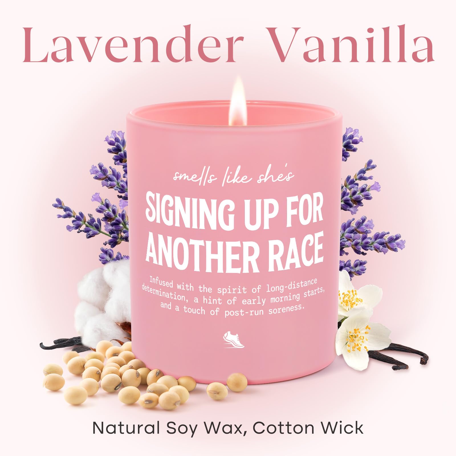 Gifts for Runners Women, Funny Marathon Essentials Candle 10Oz, Cross Country, Half Marathon, Track and Field Runner Gifts, Running Accessories for Women Friends, Soy Wax Scented Candle