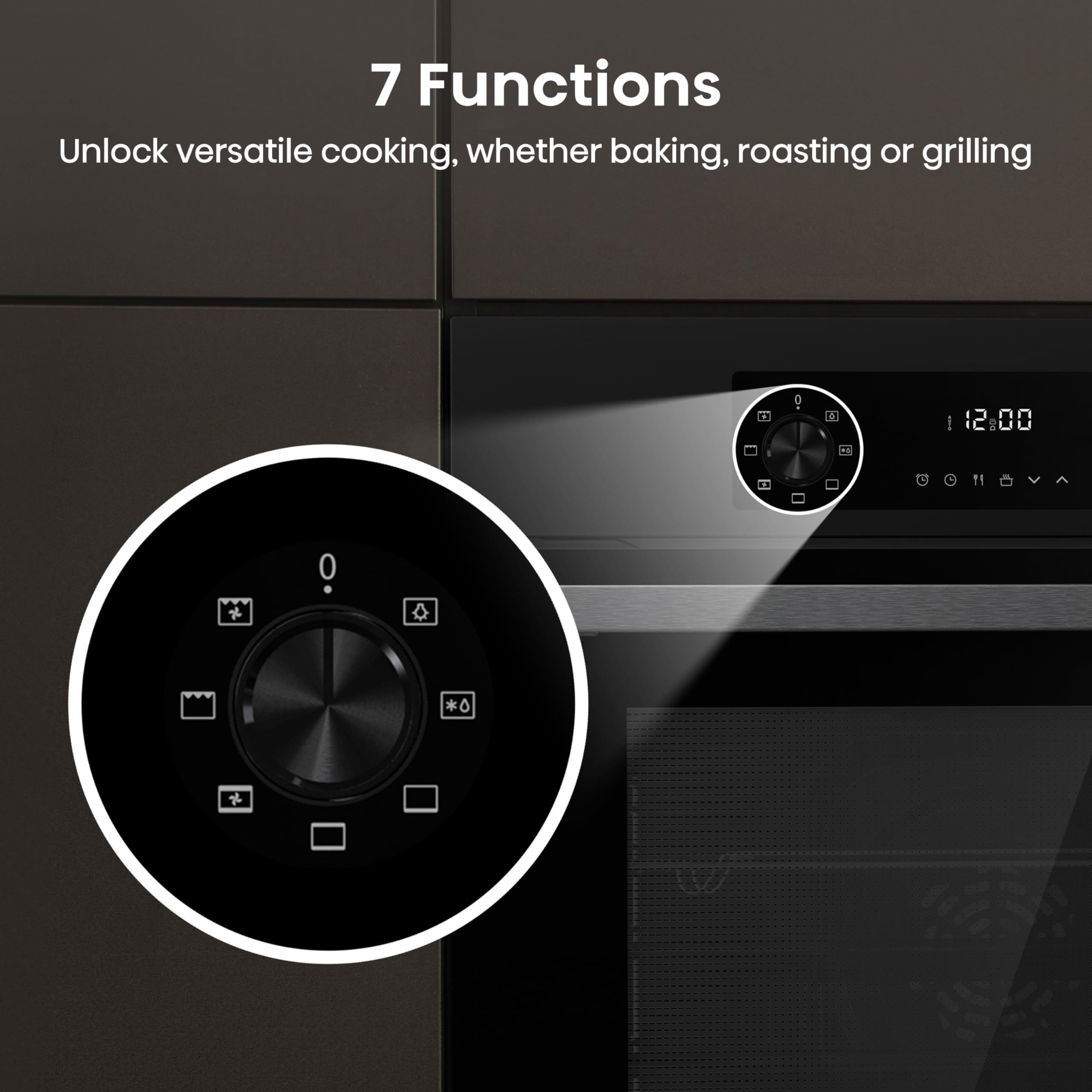 Hisense BI62220ABGUK - Built-in 61L Electric Single Oven with LED Display, Programmable Timer- Black - 530x595x595 mm (DxWxH) - A Rated, Extra Large — view 8