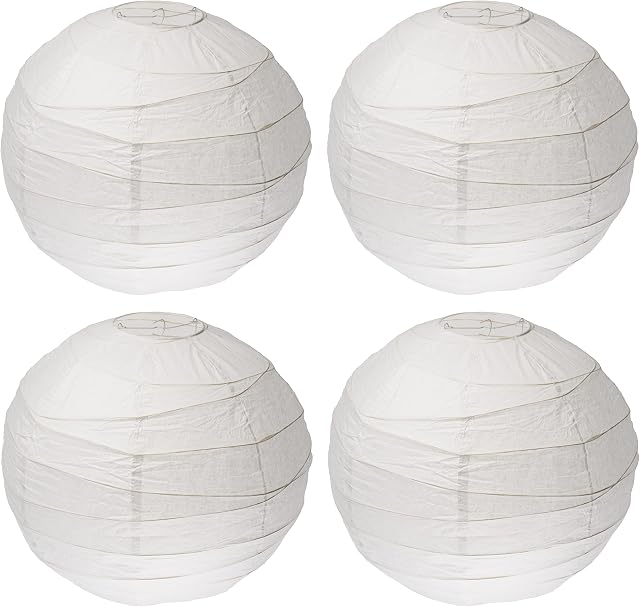 IKEA REGOLIT White Rice Paper Ball Lamp Shade 45cm - Set of 4