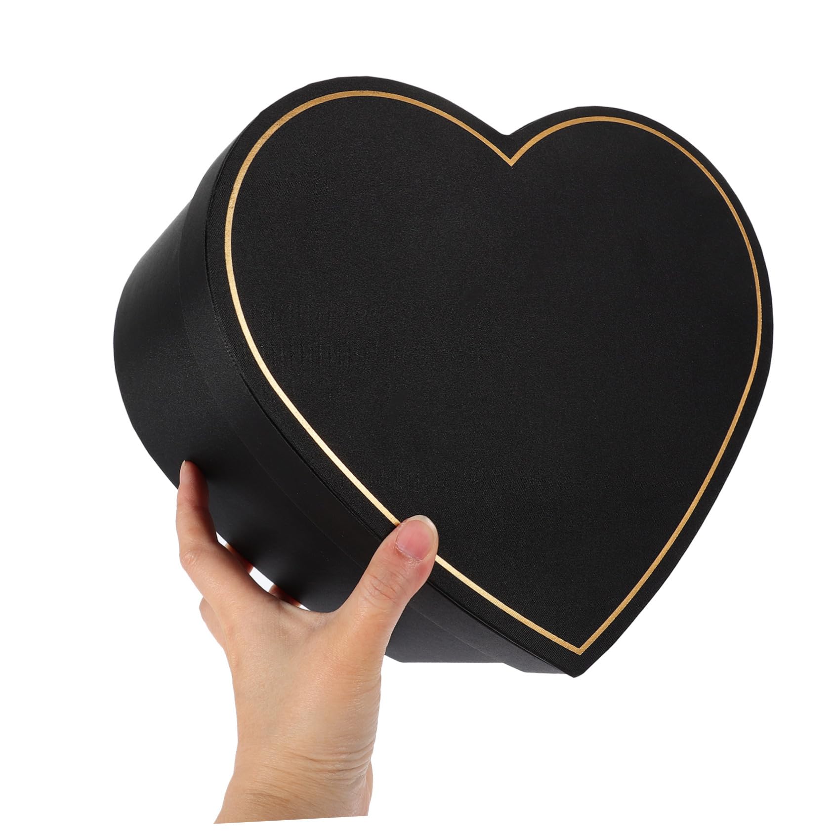 VALICLUD Geschenkbox als Stilvolle Verpackung mit Deckel aus Stoff Herzförmige in Schwarz für Party und Restaurant