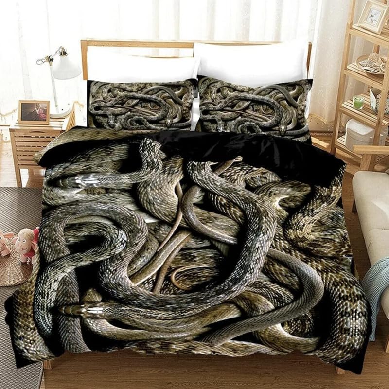 Parure de lit 90x190 enfant motif serpent pour décorer une chambre de garçon