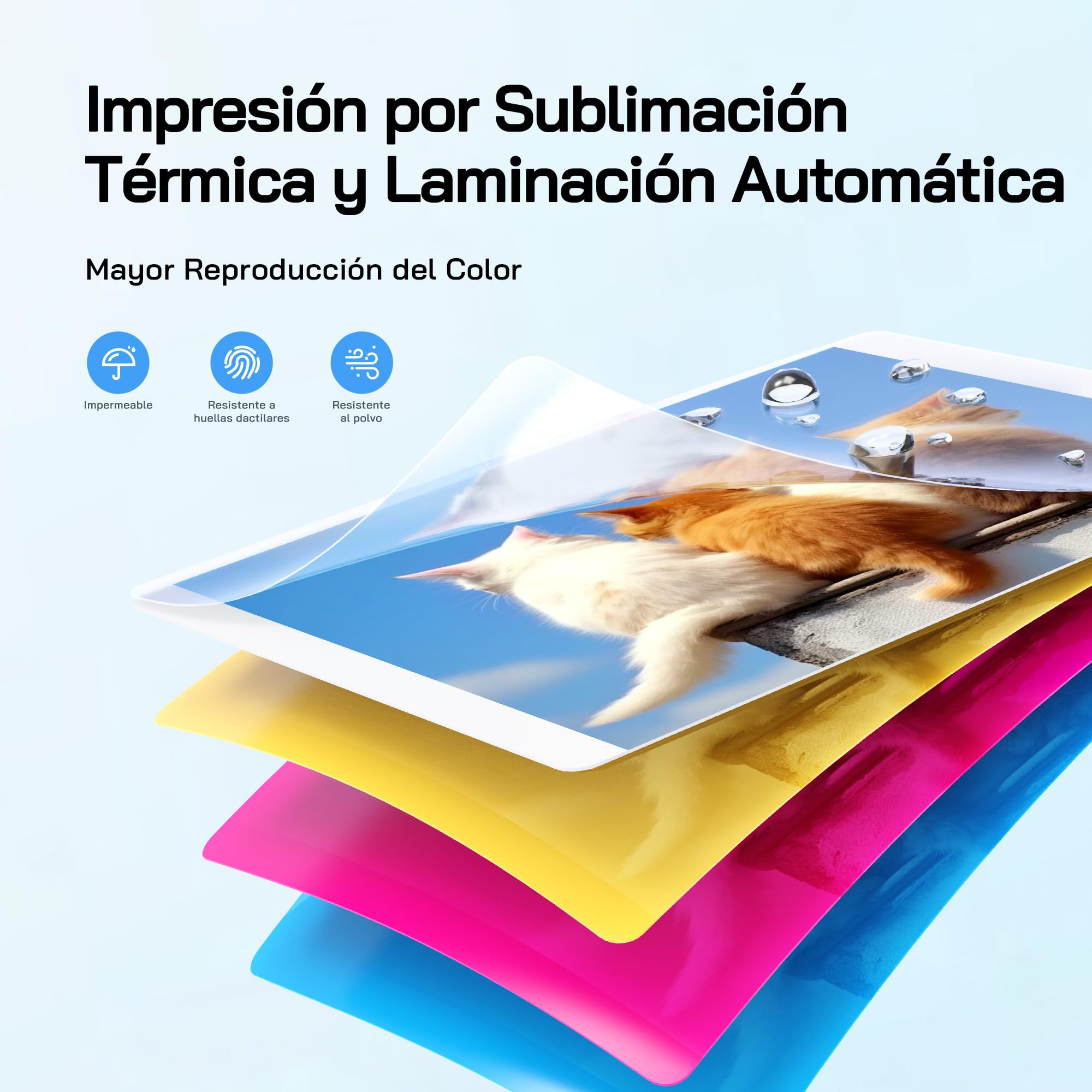 WOLFANG Impresora fotográfica instantánea de 54 Hojas (4 x 6 Pulgadas), Compatible con conexión WiFi, Aplicaciones Creativas de edición de Fotos, para Smartphones iOS/Android
