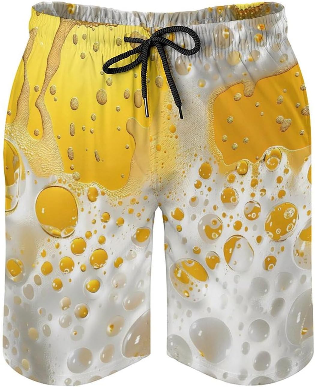 Beer Foam Casual Men's Swim Trunks Novelty Summer Beach Shorts Swimwear with Pocket