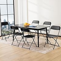 Vista 8 de Sweetcrispy Folding Chair 10 Pack, Plastic Foldable Chairs with 330-Pound Capacity, Sturdy Metal Portable Chair, Easy to Use and Store, Outdoor and