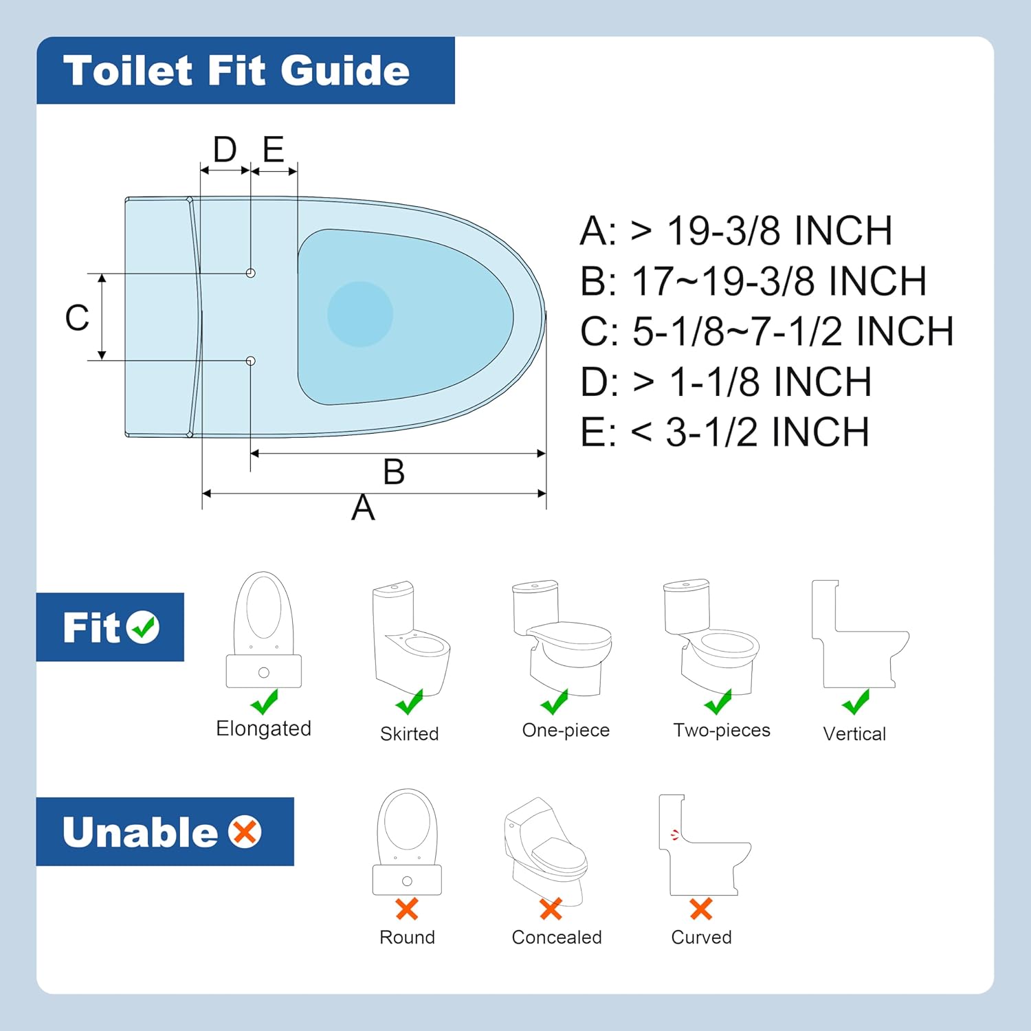 WOODBRIDGE Electronic Bidet Seat with Automatic open and close lid, Child Wash, Elongated Soft Close, White BID03