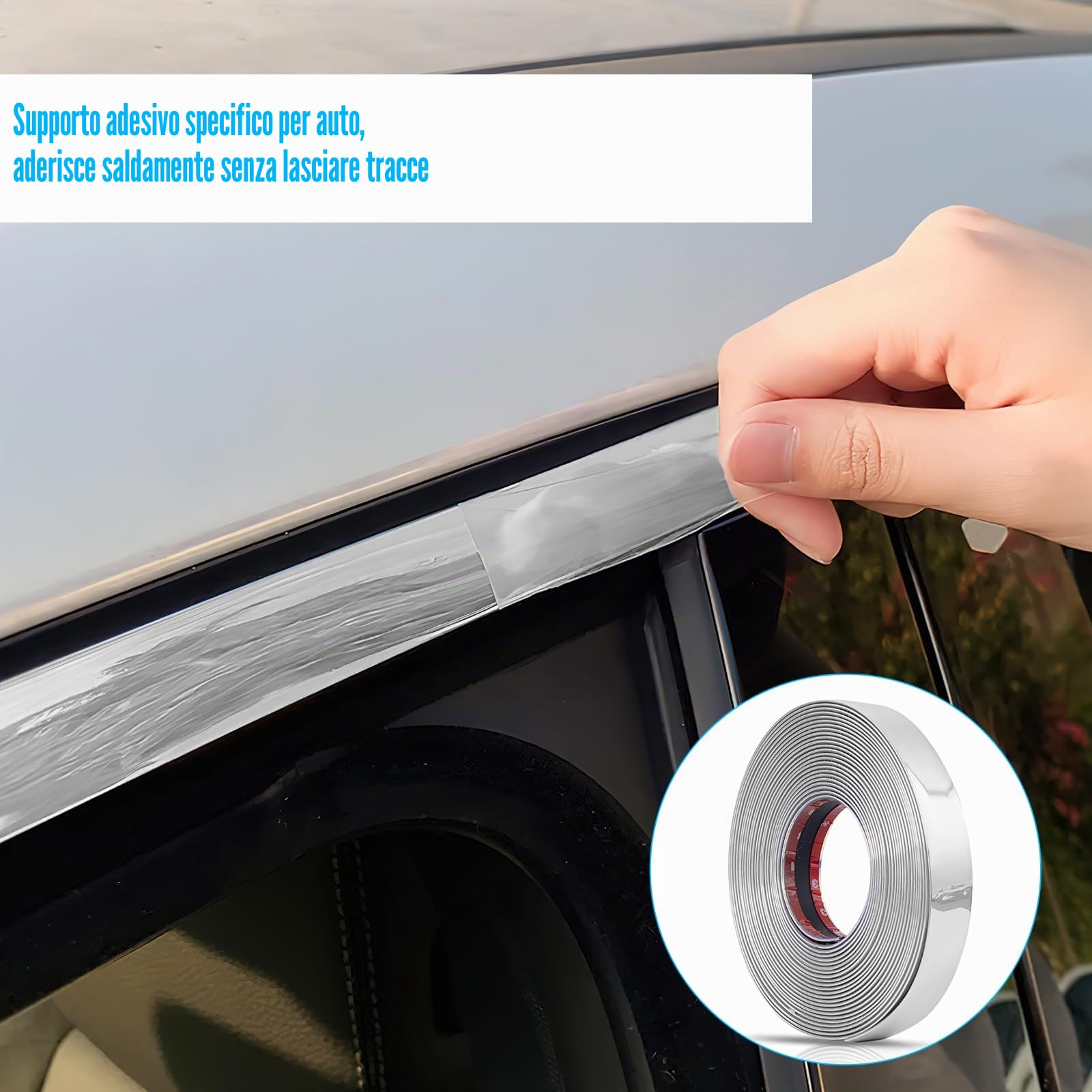 TNSLAND Bordi Adesivi per Pareti, 5M X 30MM Modanature Cromate Autoadesive, Striscia Adesiva Muro Decorativa, Bordi Adesivi per Pareti Modanature Decorative Murali per Pareti Porte Mobili Auto