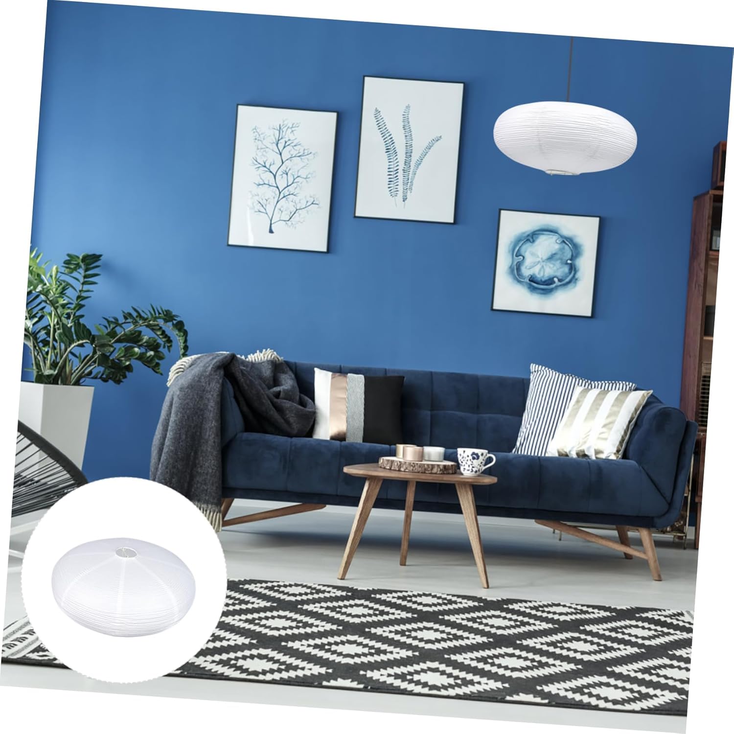 NUOBESTY Decorative Paper Lampshade Ceiling Light Cover for Home Chic Light Accessory Rice Paper for Living Room