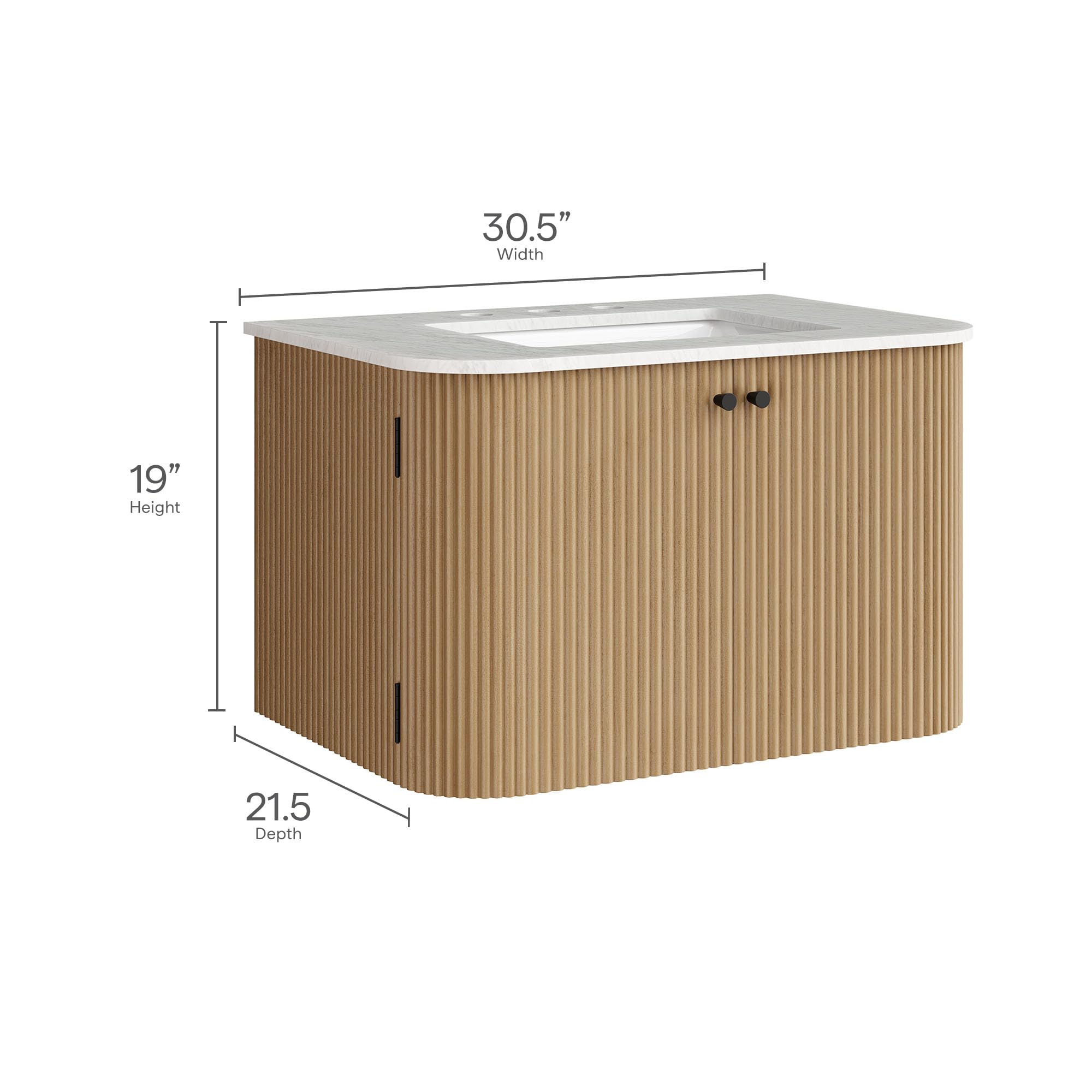 Amazon.com: Modway Zia 30 Inch Wall-Mount Bathroom Vanity in