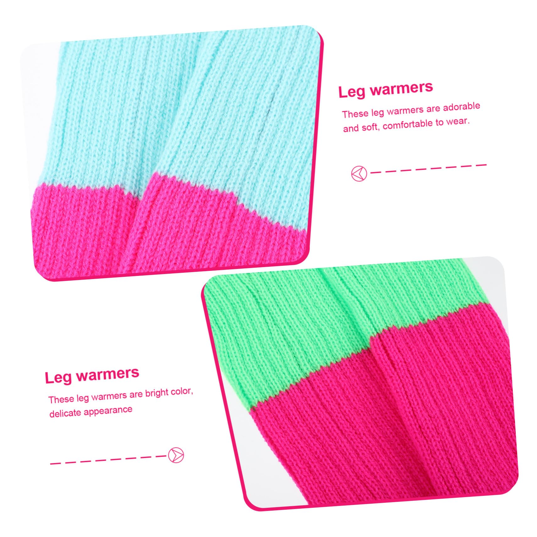 Healeved 10 Pares Calentadores de Piernas de Punto Fluorescentes para Mujer Suaves y Cálidos Diseño Colorido y Cómodo para Invierno para Fiestas y Uso Diario