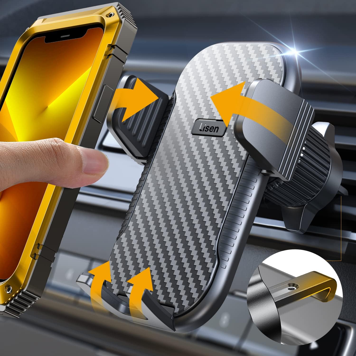 LISEN Car Phone Holder Mount 2023 Upgraded Car Vent Phone
