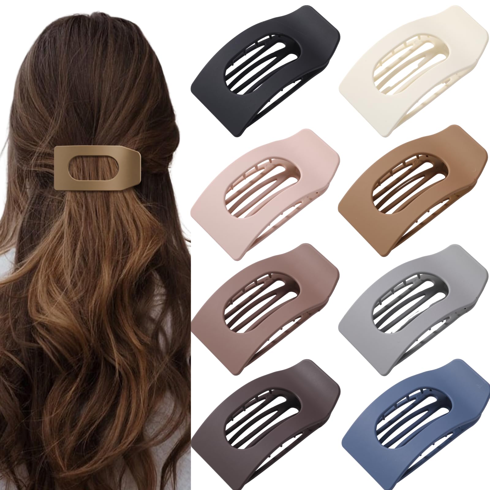 Flat Hair Clips for Women - No-Slip Claw Clips -8