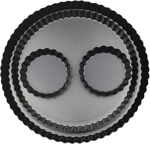 11 & 9 Inch Round Tart Pans with 2Pcs 4''