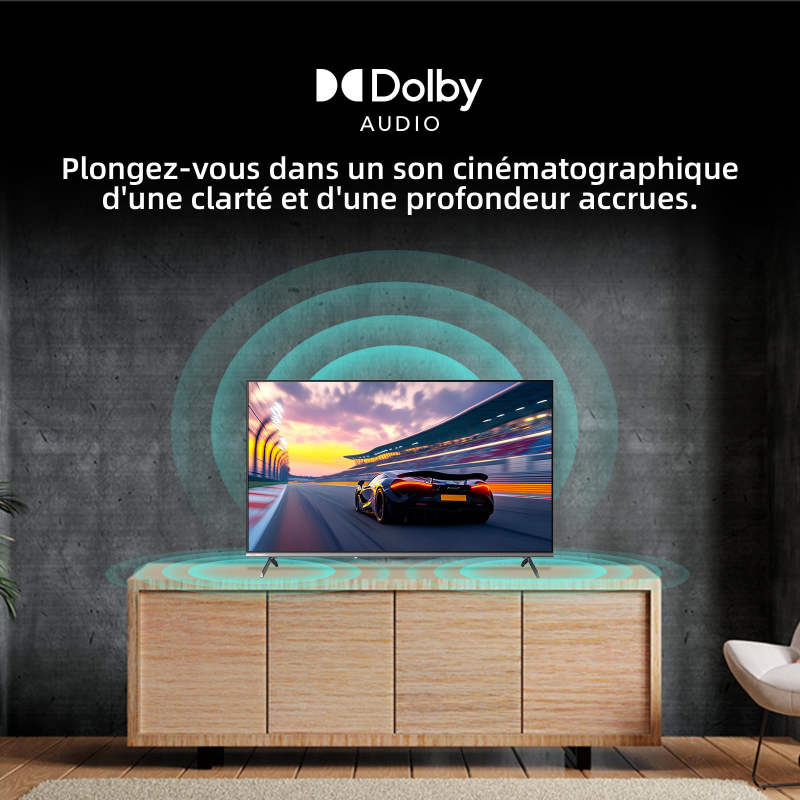 Telewizor Google QLED 4K UHD CHIQ 50QA10 50 cali HDR10, VRR i ALLM Ultracienki, bezramowe dwuzakresowe audio Dolby Wi-FI