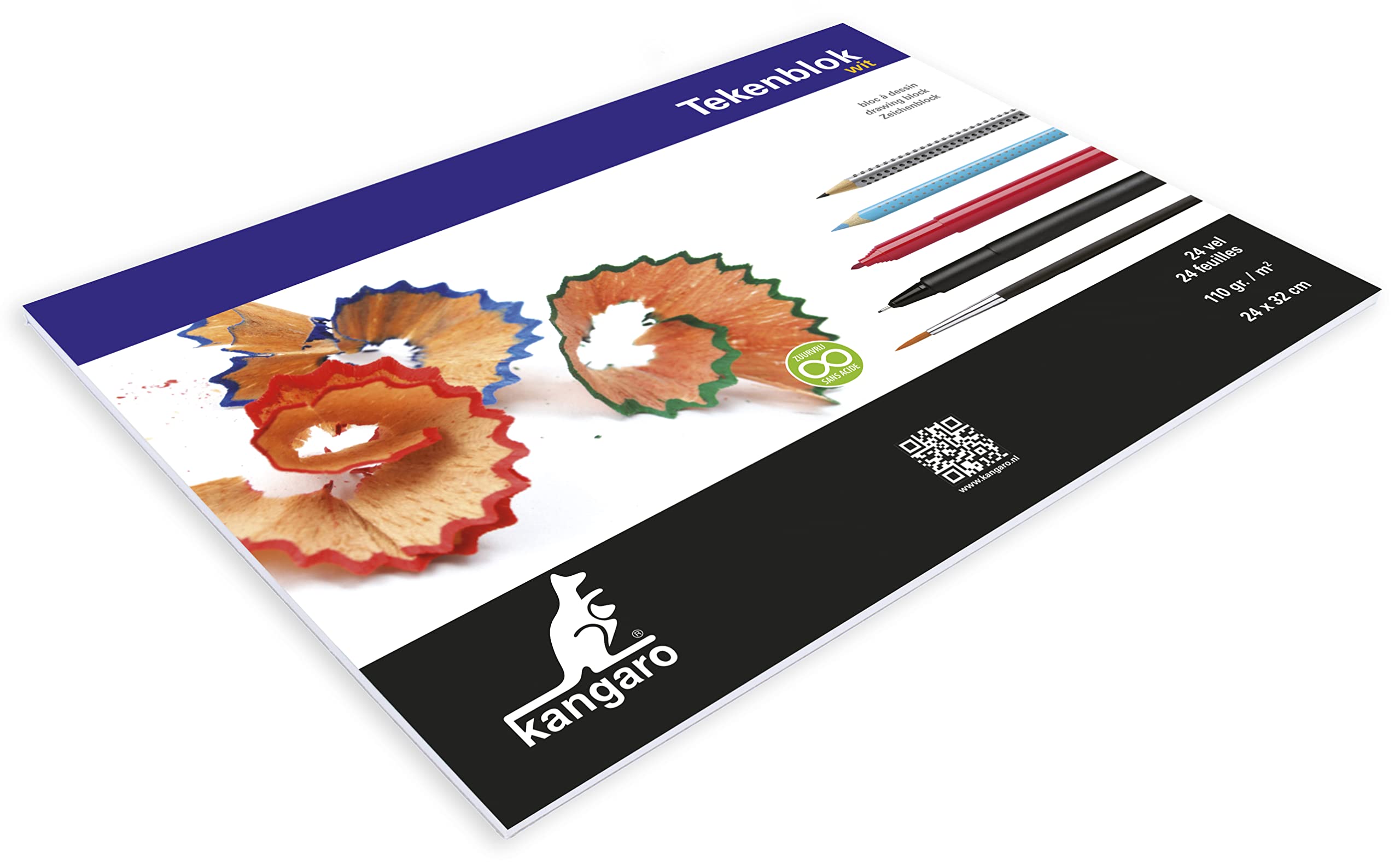 Kangaro K-5586 Drawing Pad A4+ 24 x 32 cm 110 g 24 Sheets White