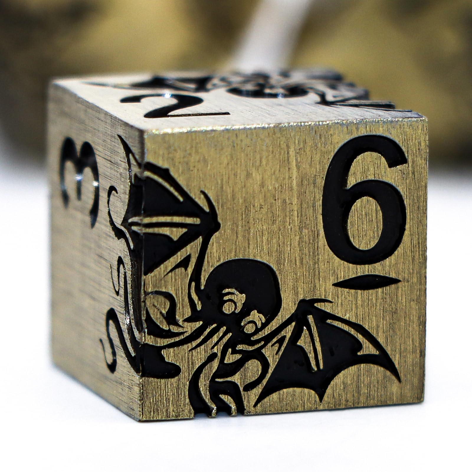 HNCCESG Metal Dice Set,Octopus Design,7-Piece RPG Dice,Antique Bronze