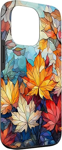 Miniatura 3 de iPhone 13 Pro Otoño hojas de arce vitral estilo abstracto caso