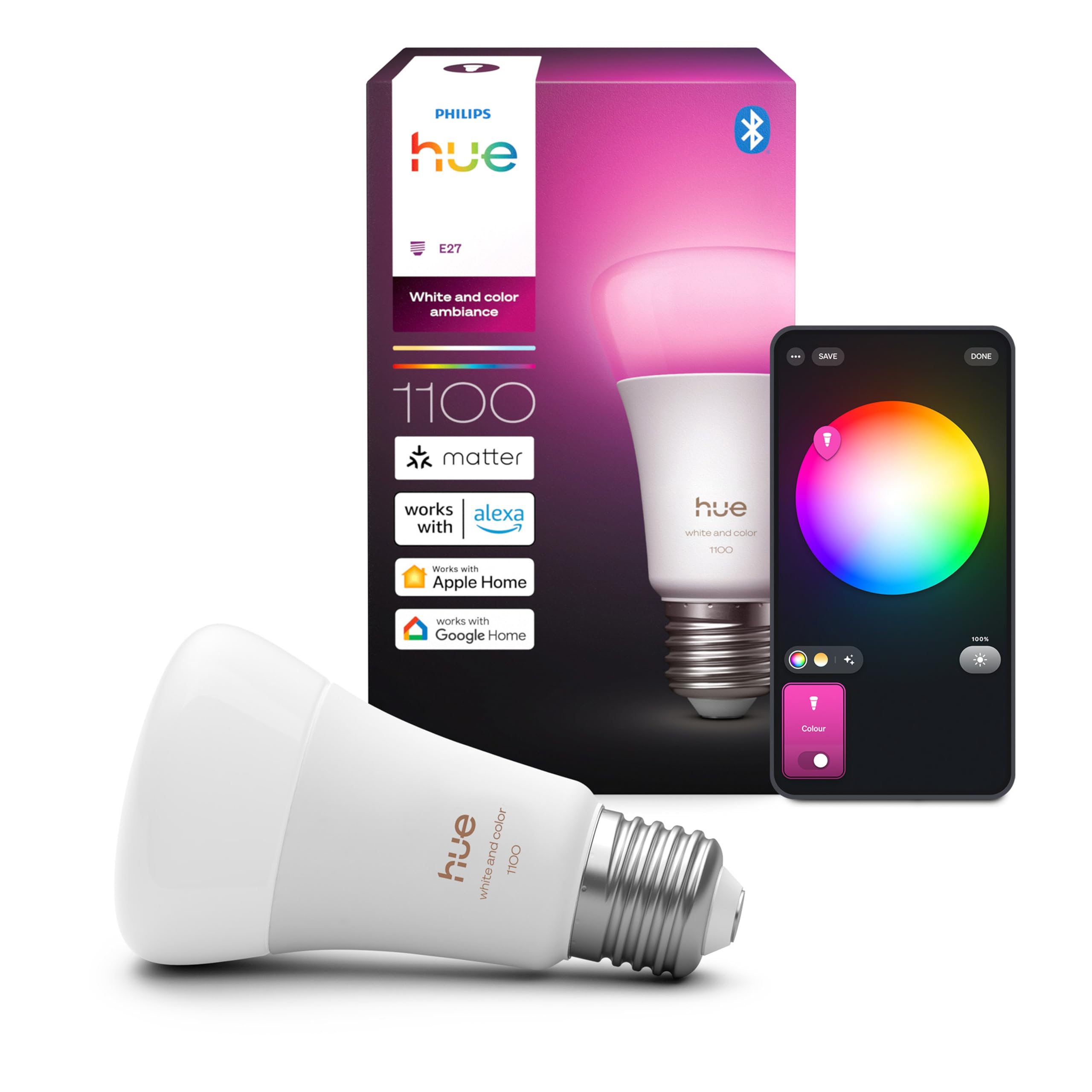 Philips Hue - E27-4x lampadine standard - Bianco/Colore