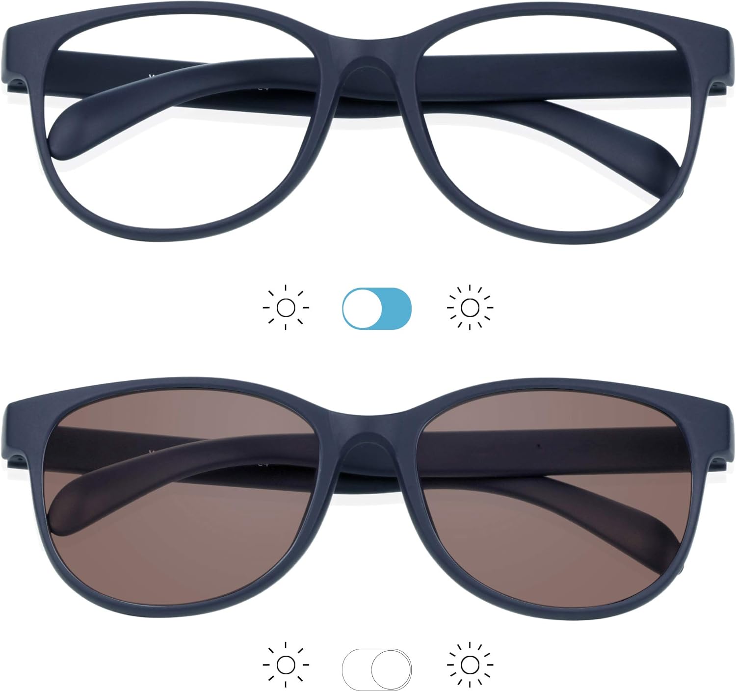 YEIN Bifocal Reading Glasses, Photochromic Brown Grey Sunglasses for Women/Men
