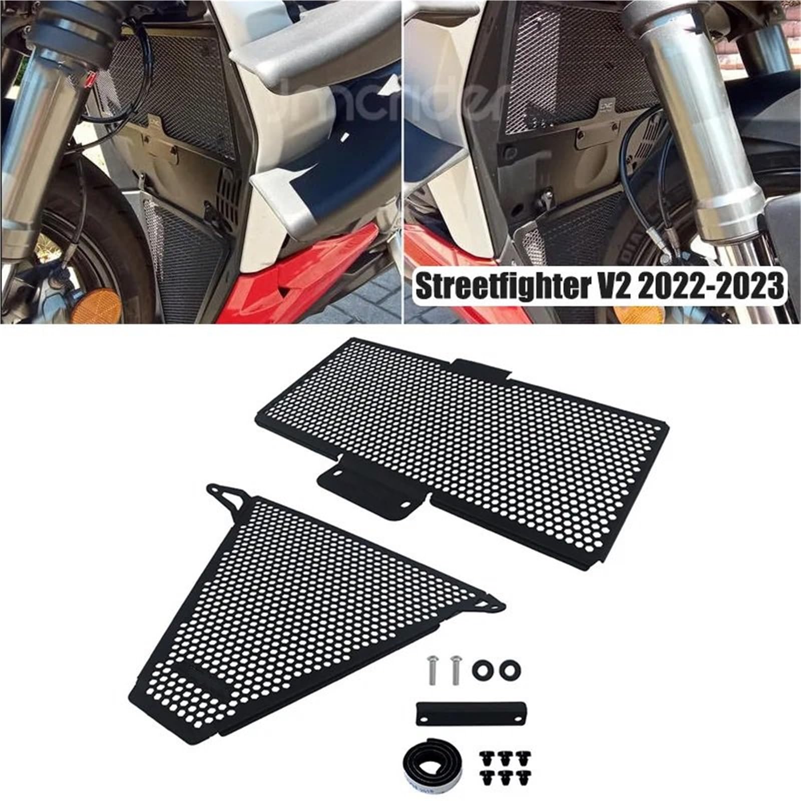 Pasuje do Ducati Streetfighter V2 2022 2023, osłony chłodnicy, osłona grilla, osłona chłodnicy chłodzona olejem Osłona chłodnicy(Streetfighter Mark)