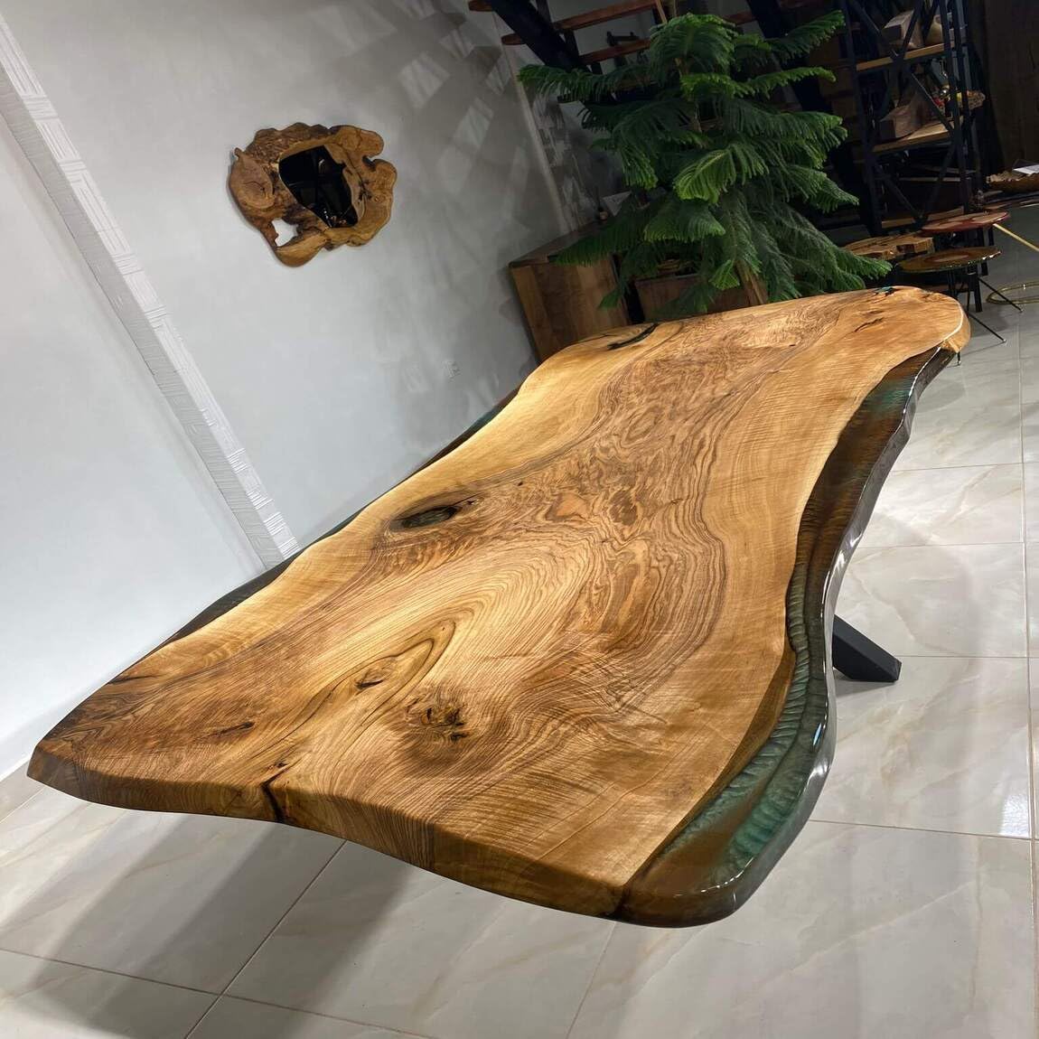 RESINHOMEFURNITURE Mesmerized Solid Wood Live Edge Dining Table Hallway Table Conference Table Office Table Coffee Table Living Room Table Side/End Table Home Décor (Without Stand, 72 x 36 Inches)